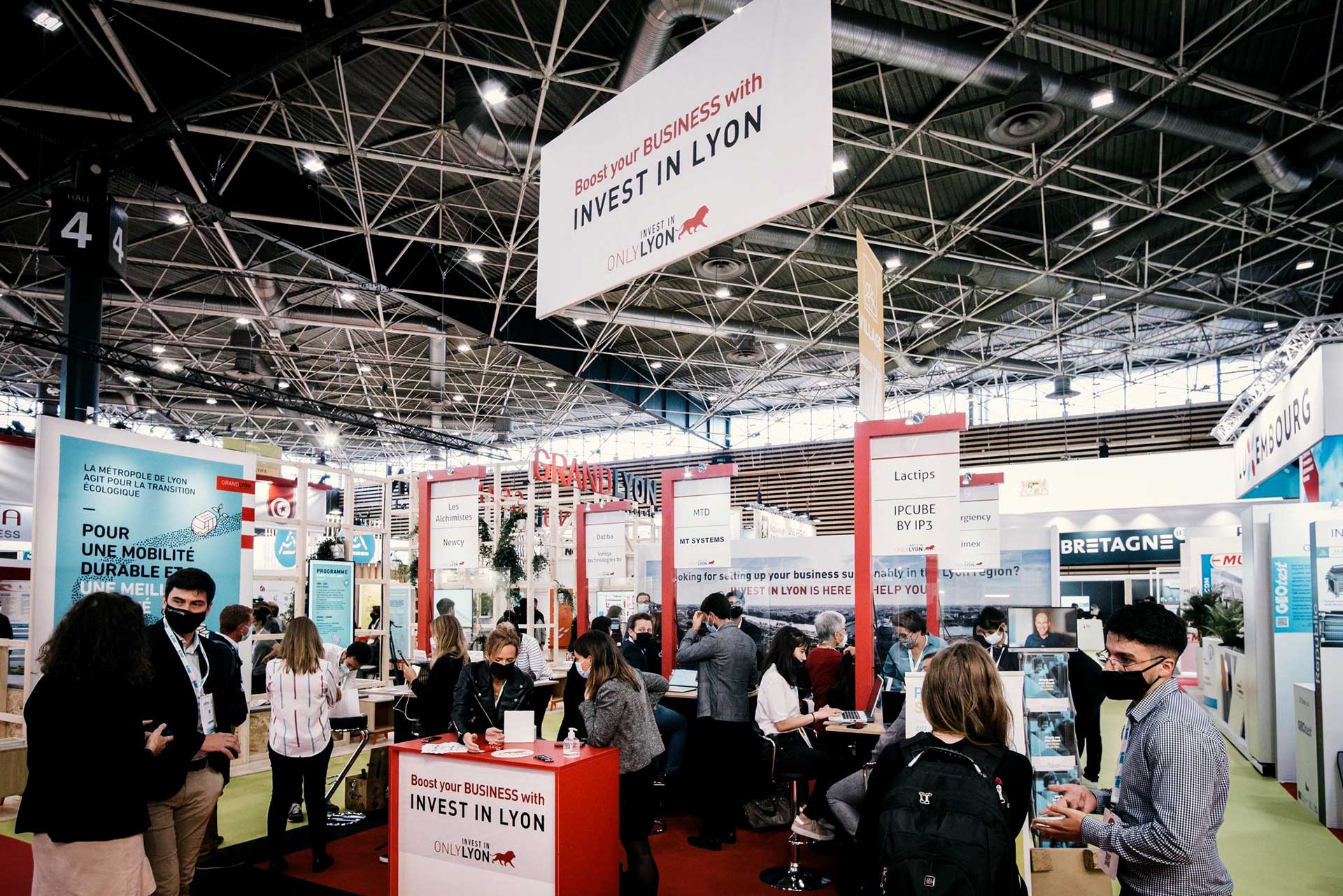 stand "Boost your business with Invest in Lyon", lors du salon Pollutec 2021 à Eurexpo Lyon