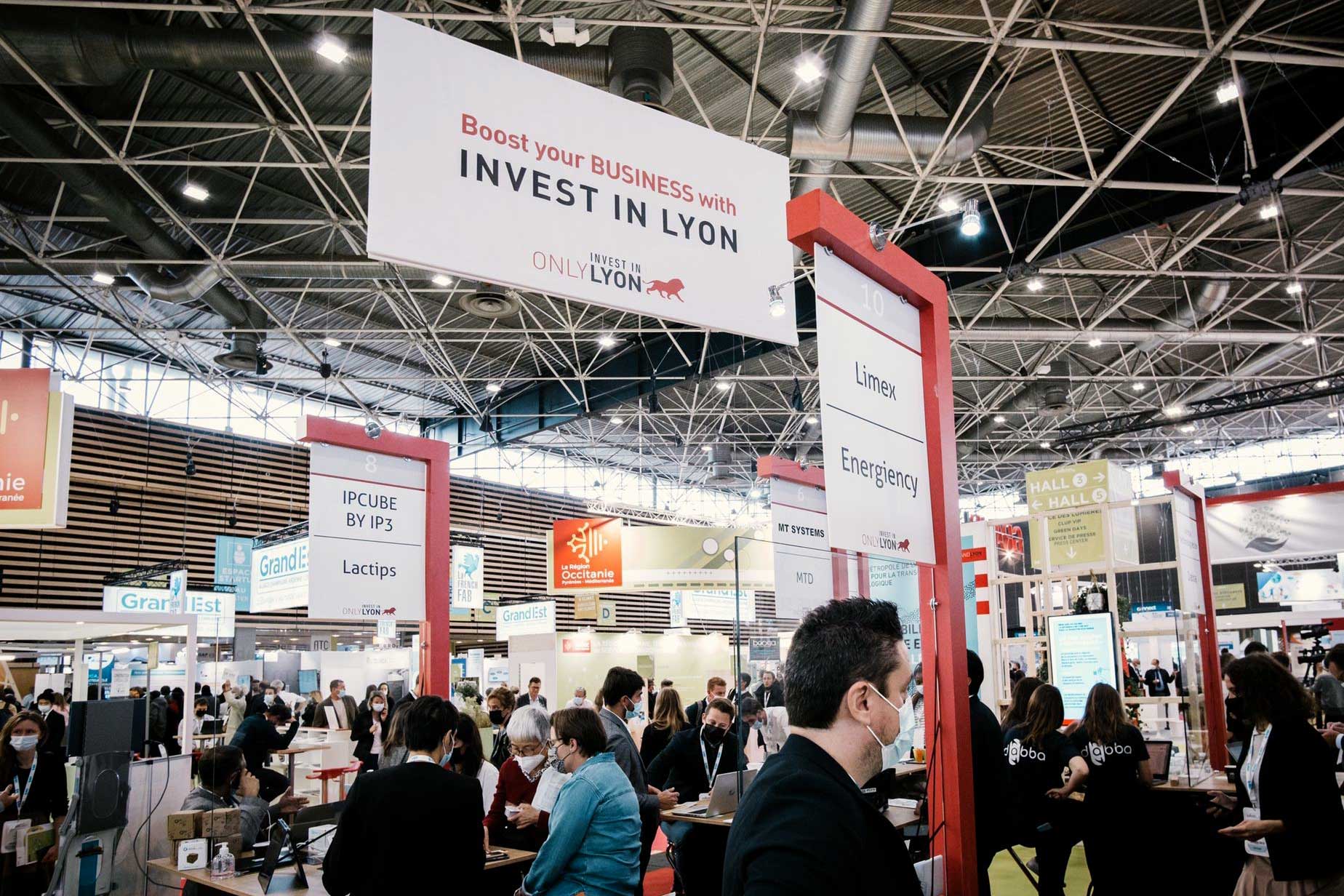stand "Boost your business with Invest in Lyon", lors du salon Pollutec 2021 à Eurexpo Lyon