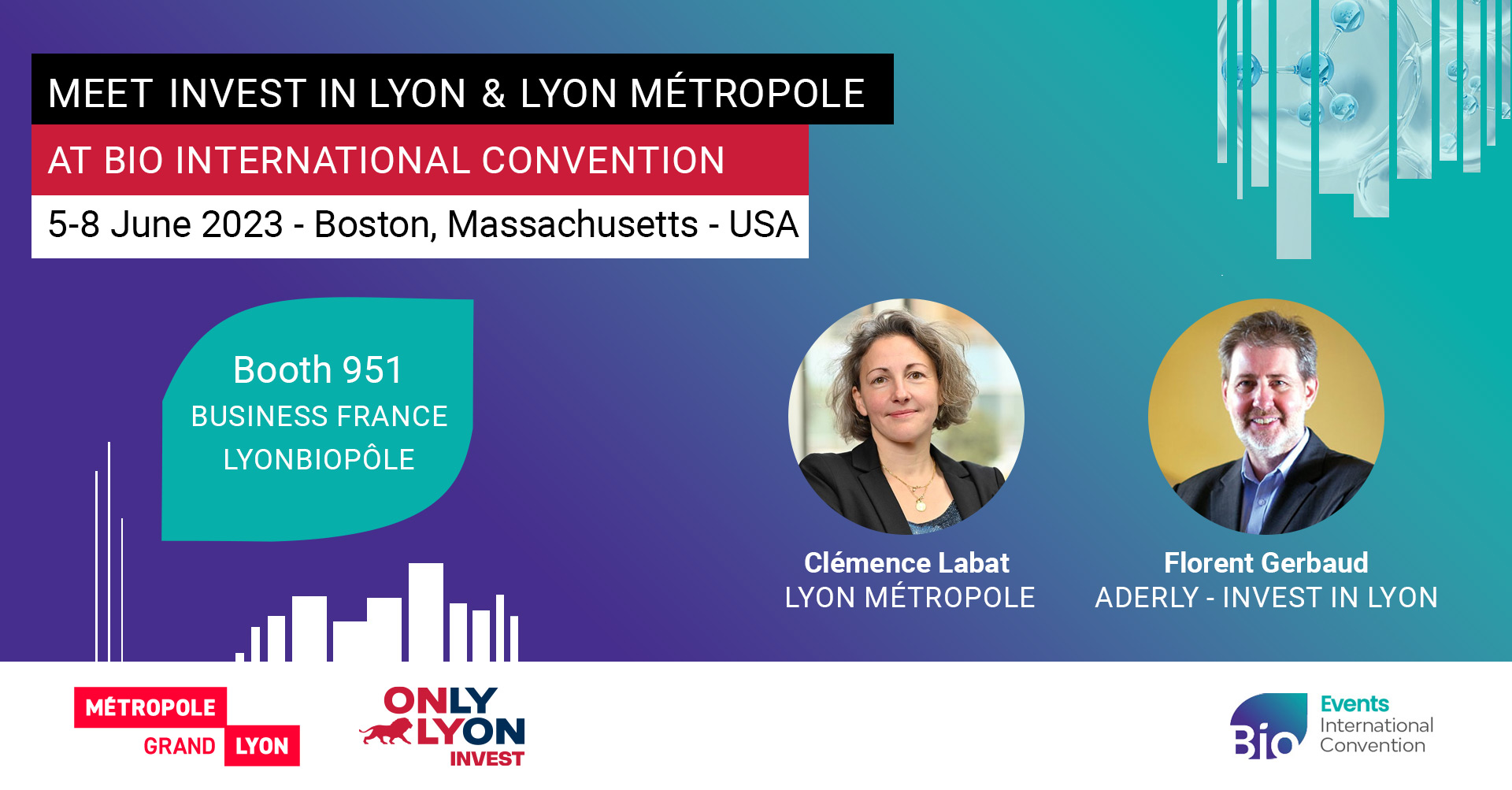 Meet Aderly and Lyon Metropole at BIO 2022, the international conference for the biotech and pharma industries, from 5 to 8 June 2023 in San Diego – USA