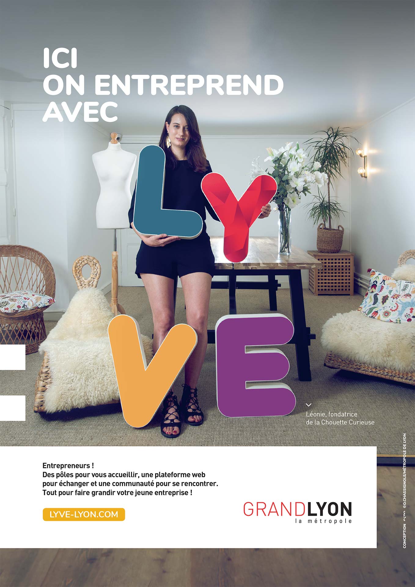 Publicité "Ici on entreprend avec LYVE" de la Métropole de Lyon